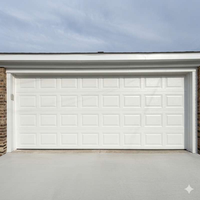 White residential garage door