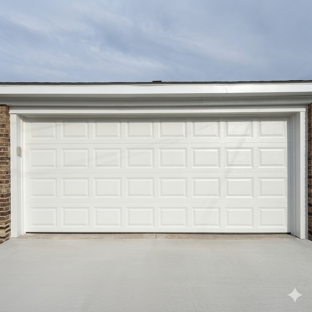 White residential garage door